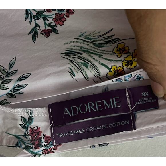 Adore Me Organic Cotton Maxine Smocked Waist Lace Up Back Midi Dress Women’s 3X - Picture 10 of 11